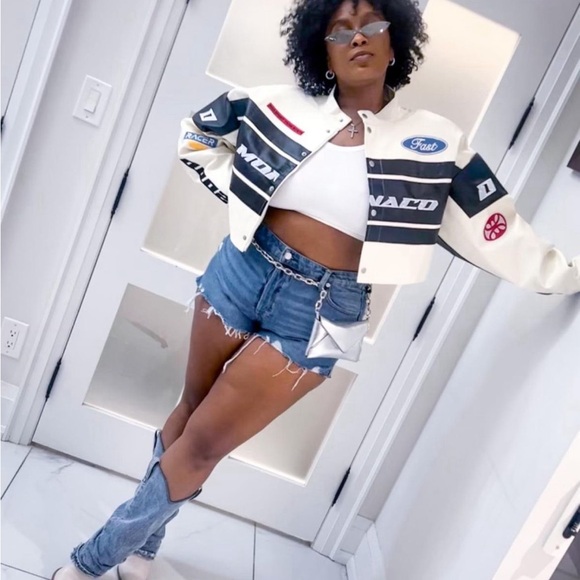 Cropped Faux Leather Jacket - Picture 6 of 8